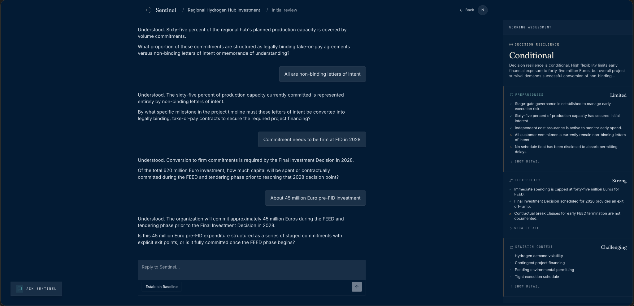 Sentinel executive review conversation